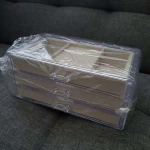 Storage & Organization - NEW acrylic jewelry box, tan velvet/clear Storage & Organization - NEW acrylic jewelry box, tan velvet/clear
